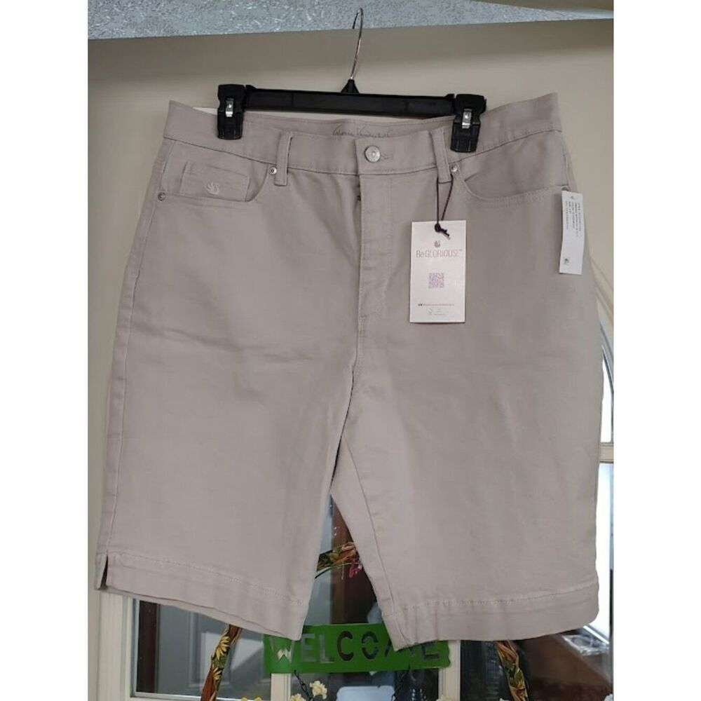 New Gloria Vanderbilt Amanda Stonewood Slimming Panel Bermuda Shorts Women's 14P